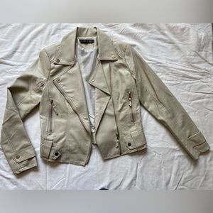 Beige Leather Jacket
